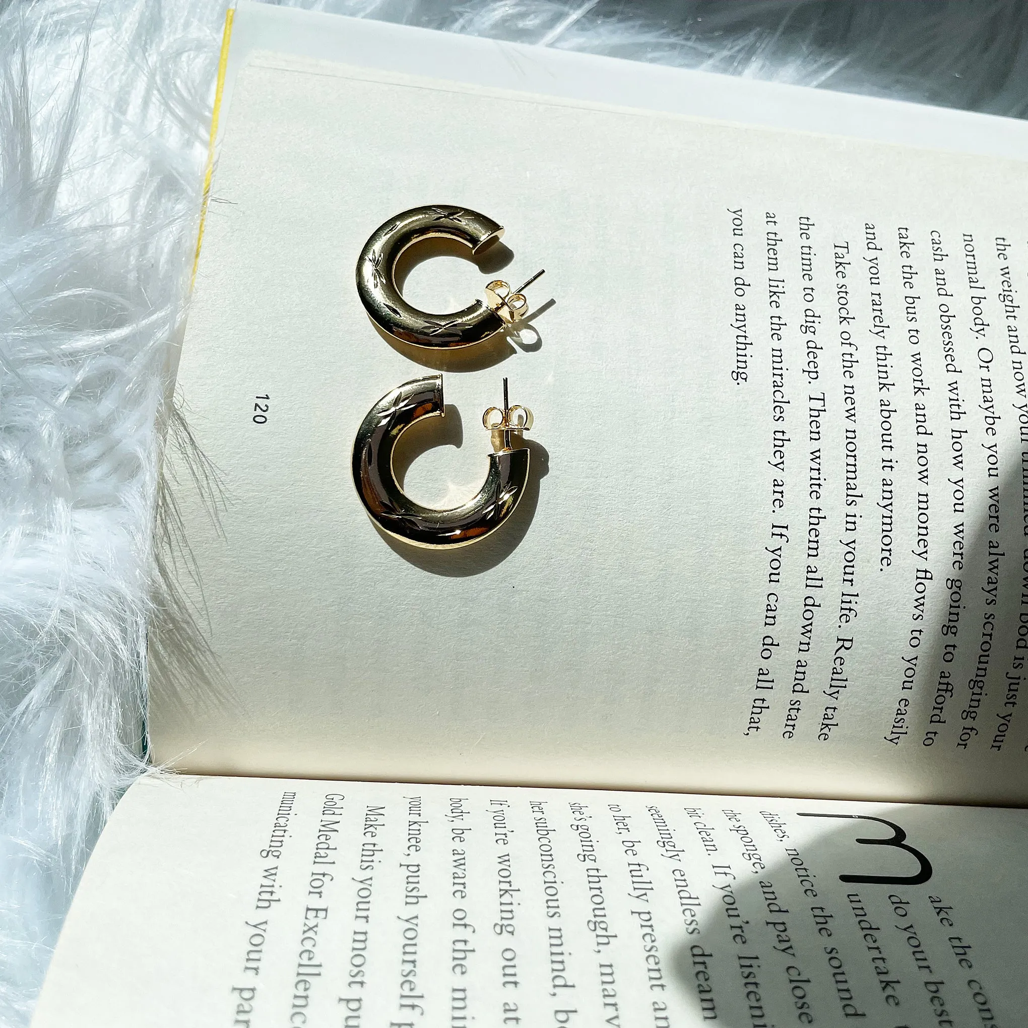 Adina Eden Celestial Arch Hoop Earring in 14k Gold Vermeil