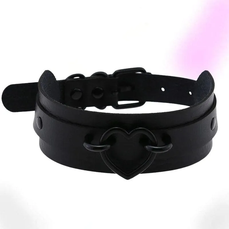 Black Heart Choker Necklace