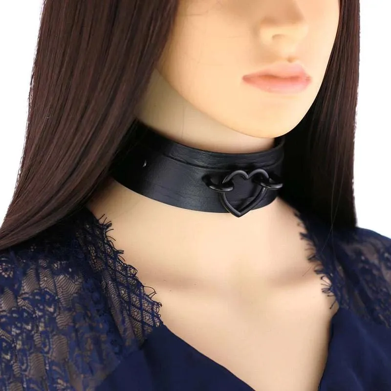 Black Heart Choker Necklace