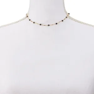 Black La Reina Crystal Choker Necklace