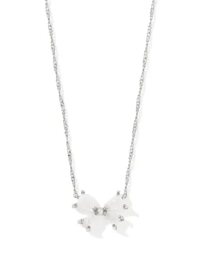 Blair Silver Bow Small Short Pendant Necklace in Iridescent Drusy | KENDRA SCOTT