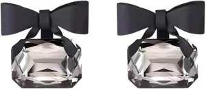 Bow Stud Earrings for Women Black Bow Earrings Fashion Black Faux Crystal Statement Earrings Christmas Cute Jewelry Gifts for Women