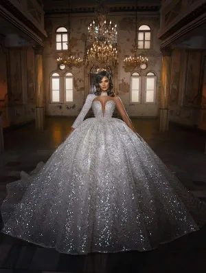 Buff Silver Wedding Dress