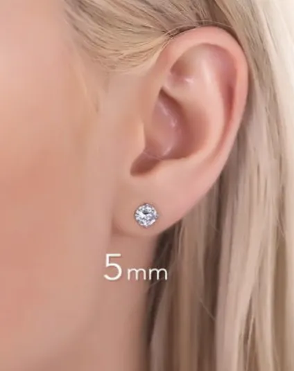 Colorful Cubic Zirconia On Sterling Silver Stud Earrings