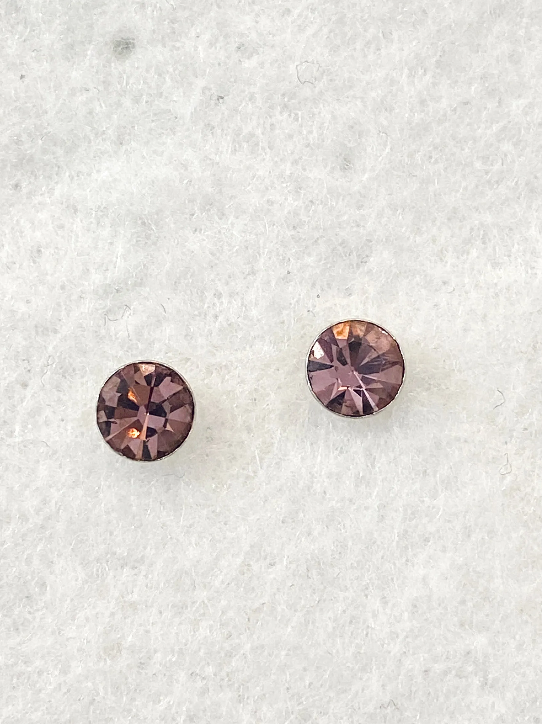 Colorful Cubic Zirconia On Sterling Silver Stud Earrings