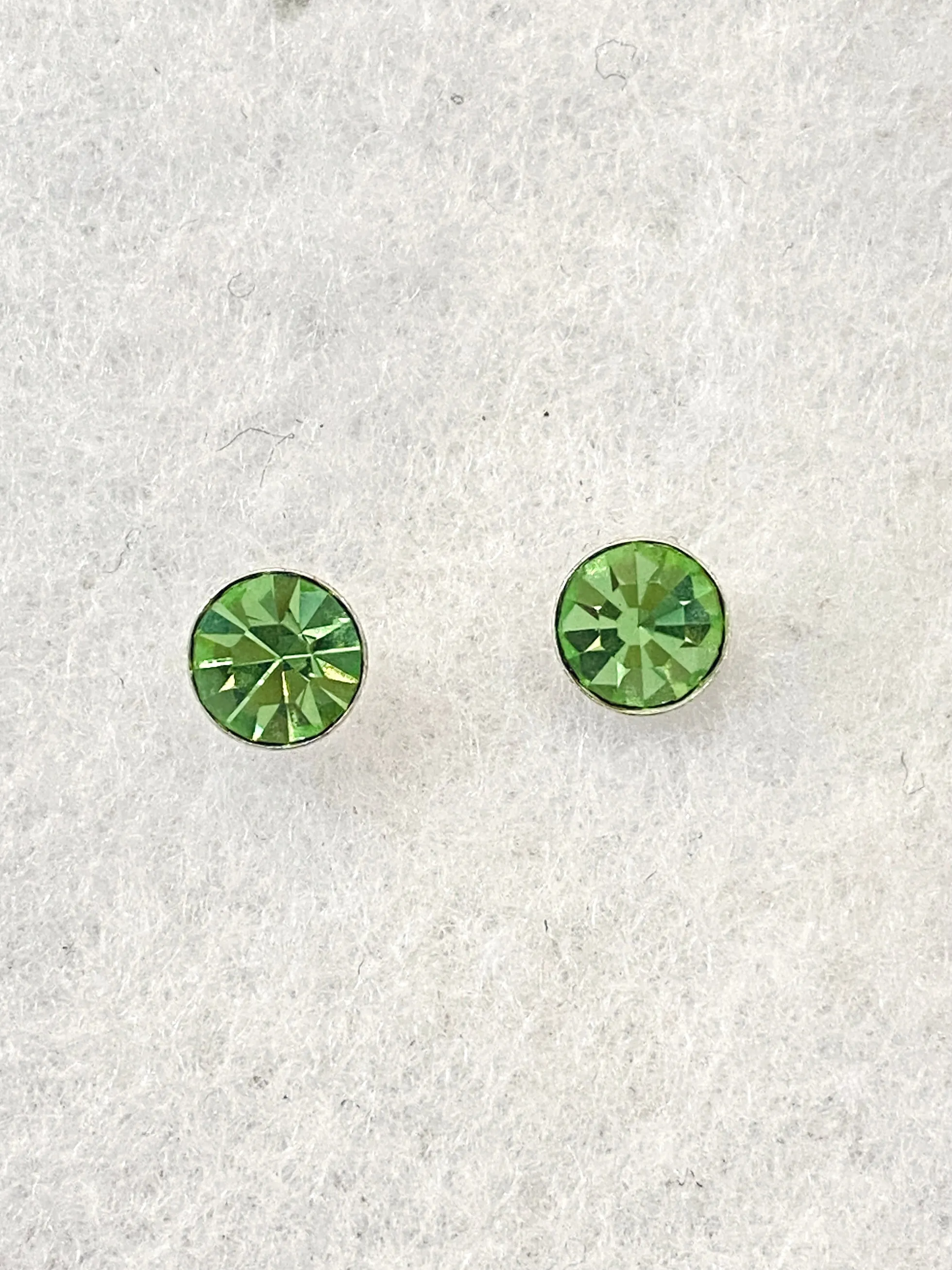 Colorful Cubic Zirconia On Sterling Silver Stud Earrings
