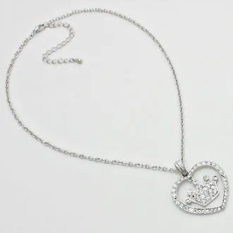iLLASPARKZ Crystal Heart Crown Pendant Necklace