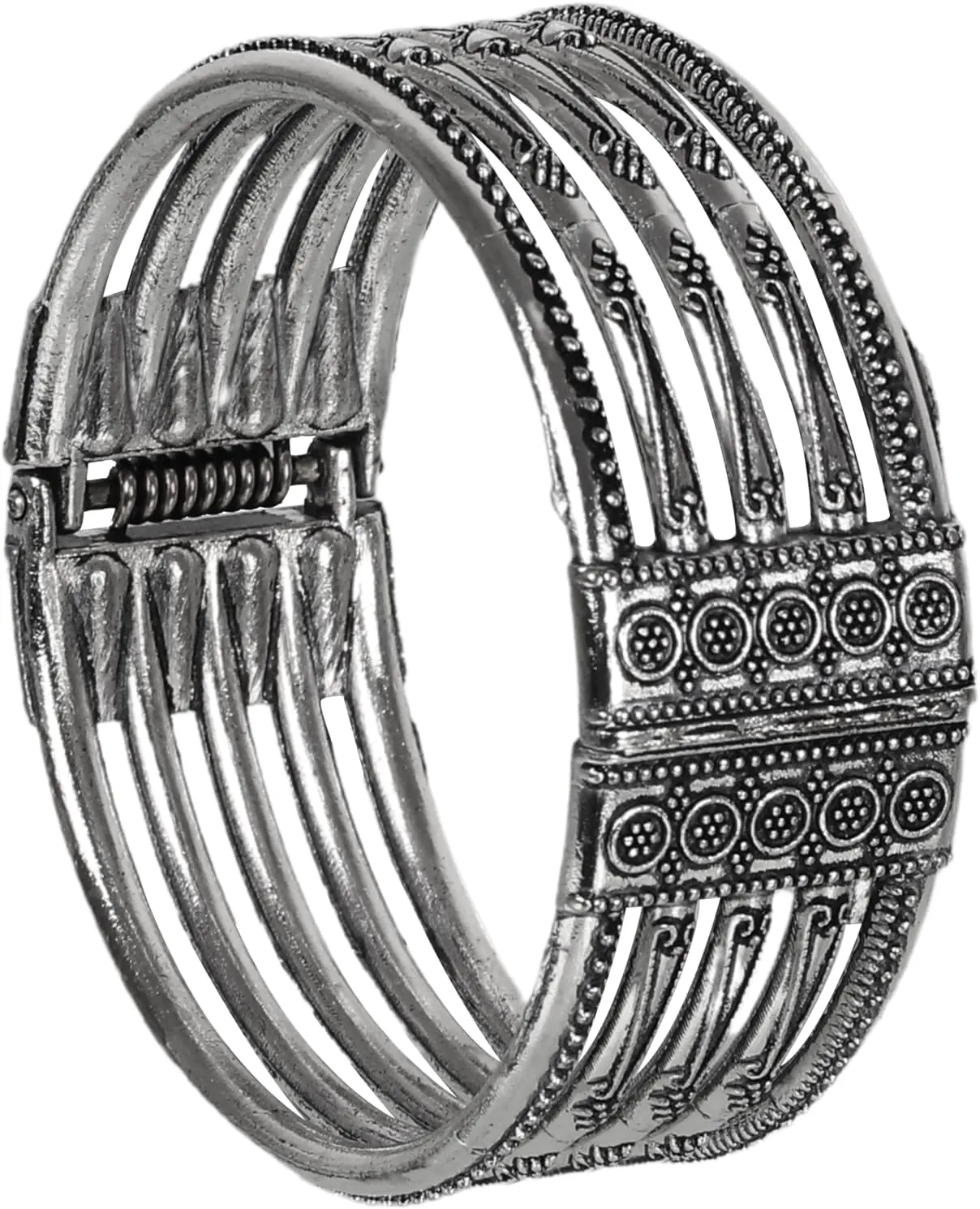 Indian Designer Fashion Handmade Traditional Ethnic Silver Oxidized Bollywood Kada Open Bracelet Bangles