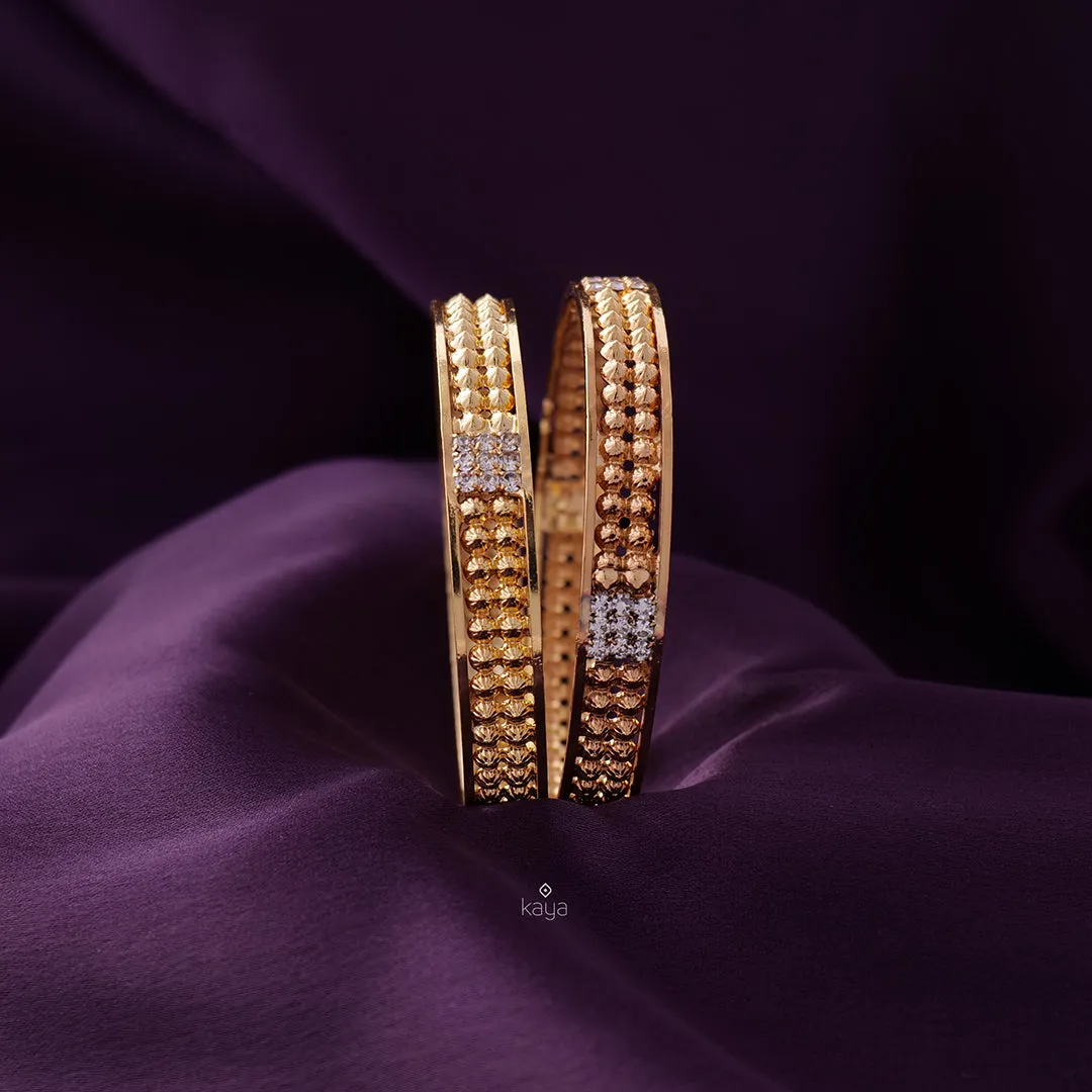 KF101034 -Gold Plated AD stone Bangle (Pair)