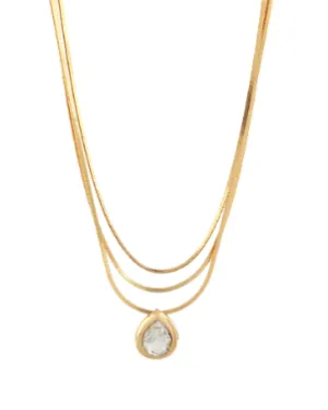 Layered Chunky Teardrop Pendant Trio Choker
