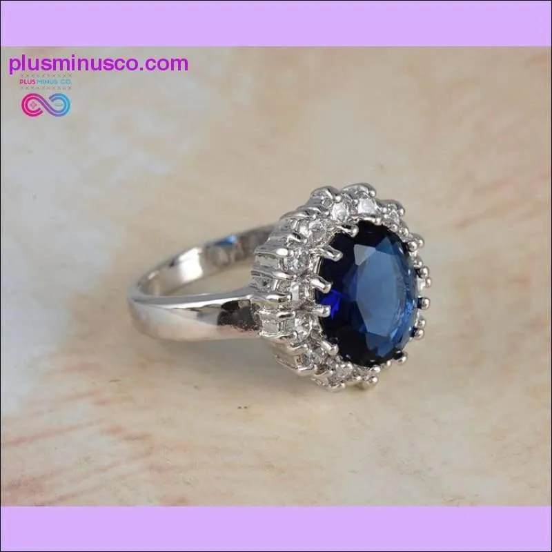 Luxury Engagement Ring with Silver Color Crystal for Women