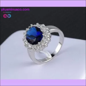 Luxury Engagement Ring with Silver Color Crystal for Women