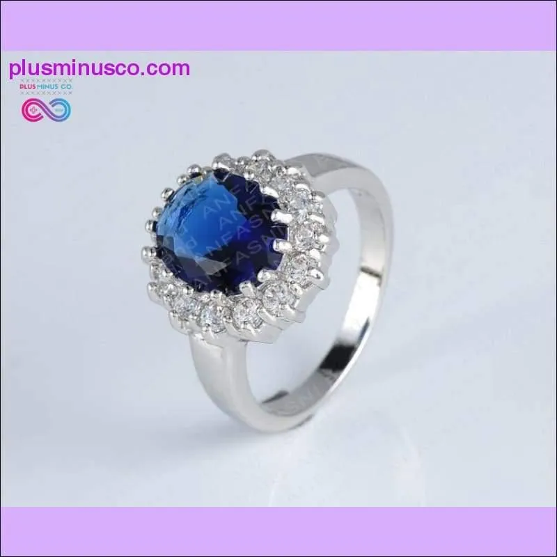Luxury Engagement Ring with Silver Color Crystal for Women