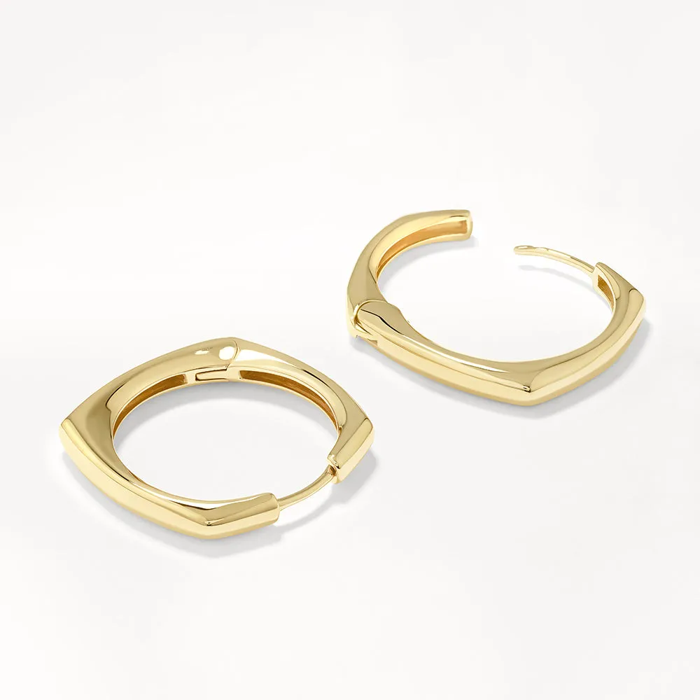 Maxi Square Edge Hoops in Gold