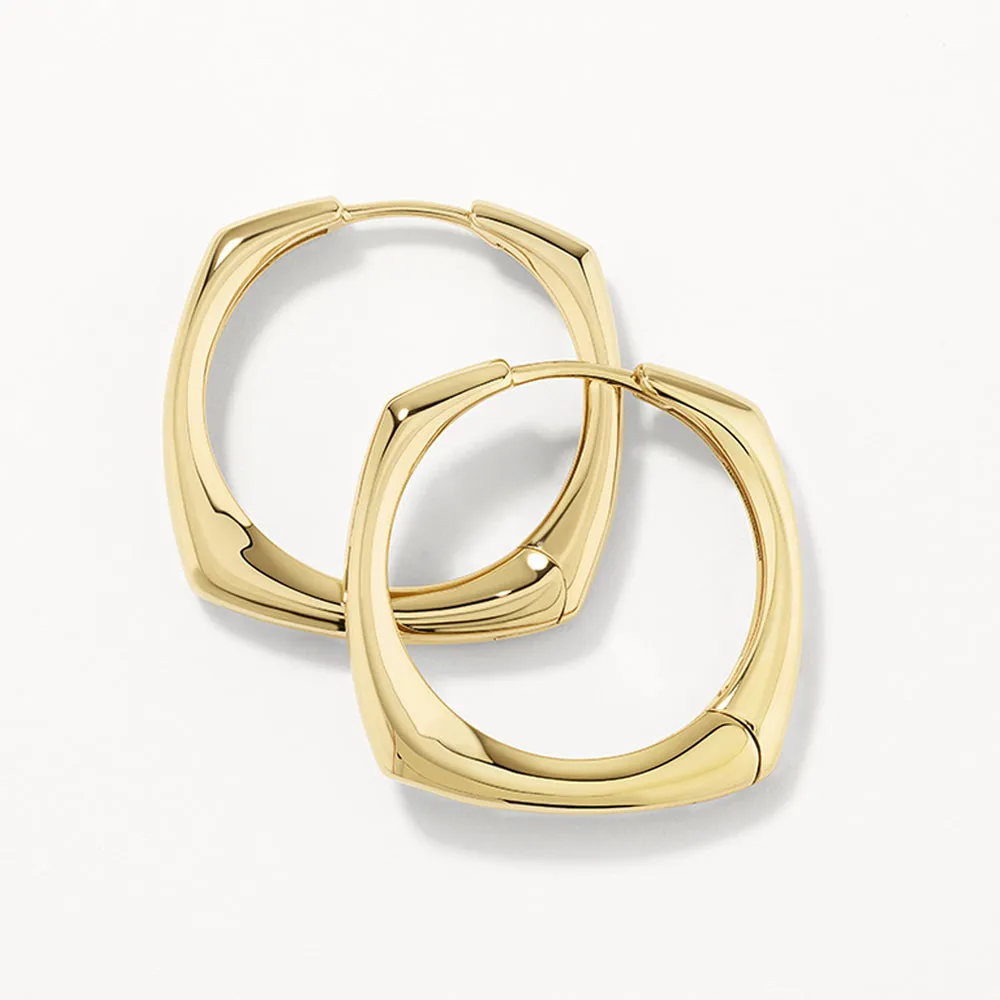 Maxi Square Edge Hoops in Gold