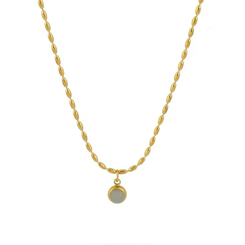 Minimalist Vintage Elegant Stainless Steel Circular Pendant Necklace