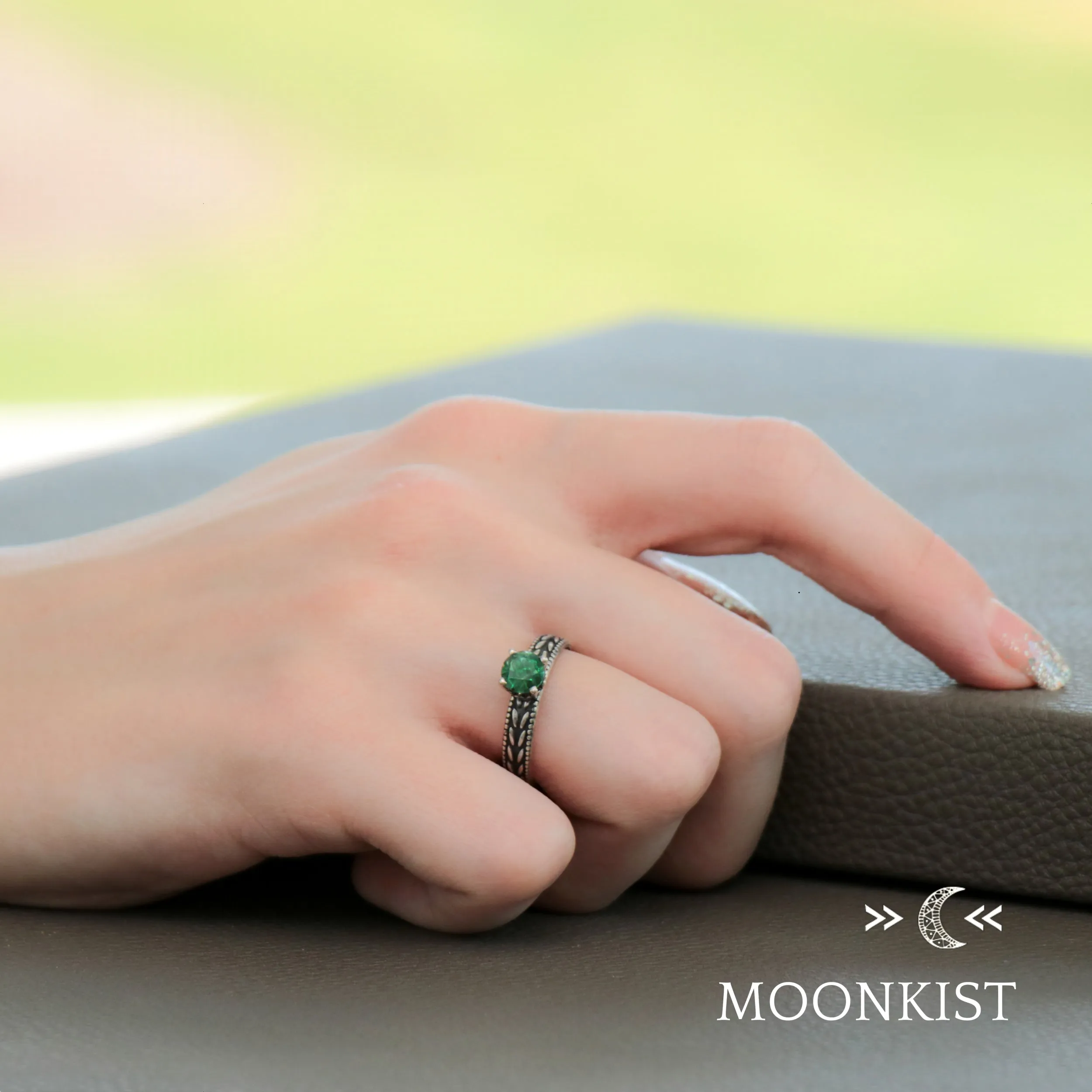Nature inspired Leaf Engagement Ring | Moonkist Designs