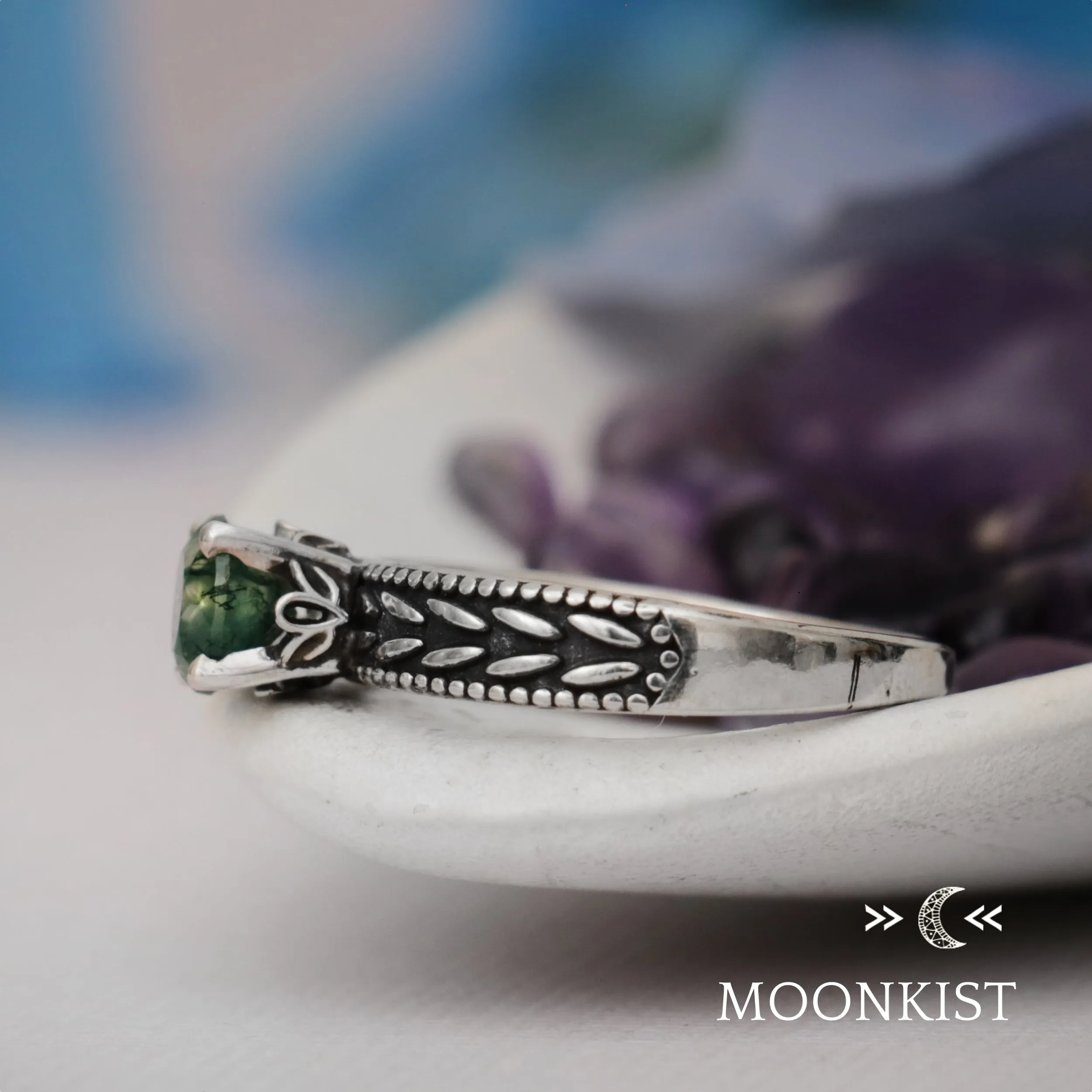 Nature inspired Leaf Engagement Ring | Moonkist Designs