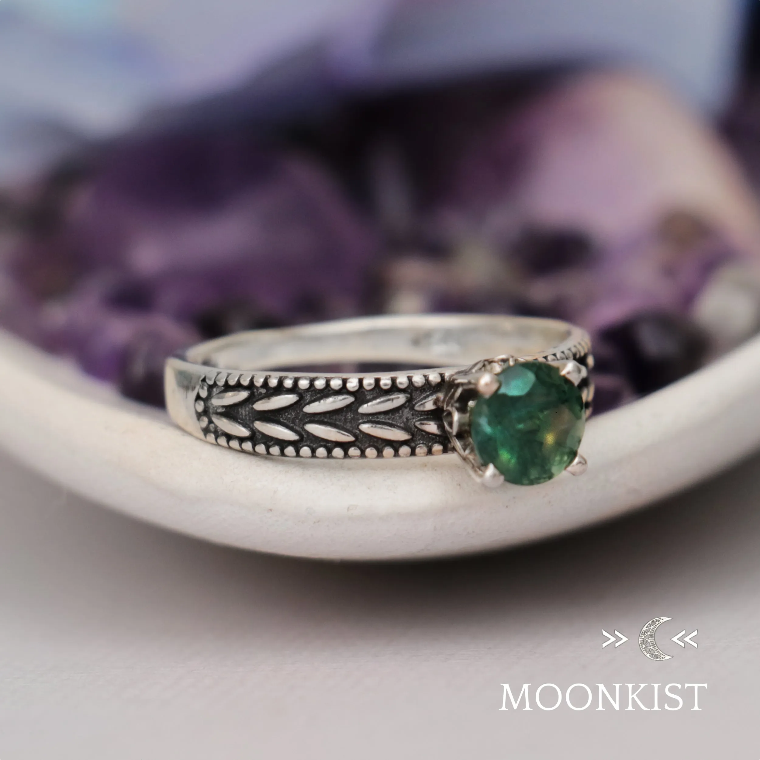Nature inspired Leaf Engagement Ring | Moonkist Designs