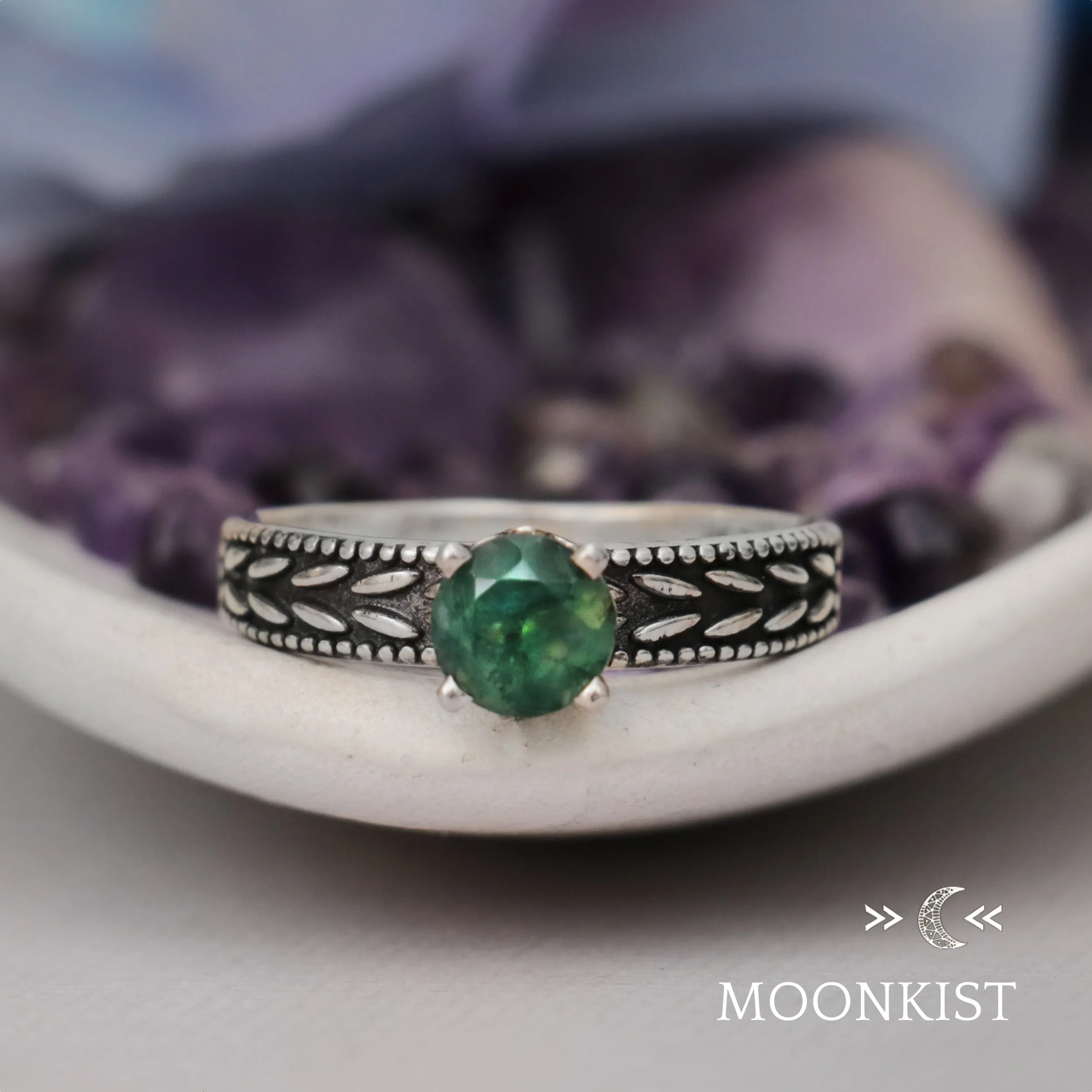 Nature inspired Leaf Engagement Ring | Moonkist Designs