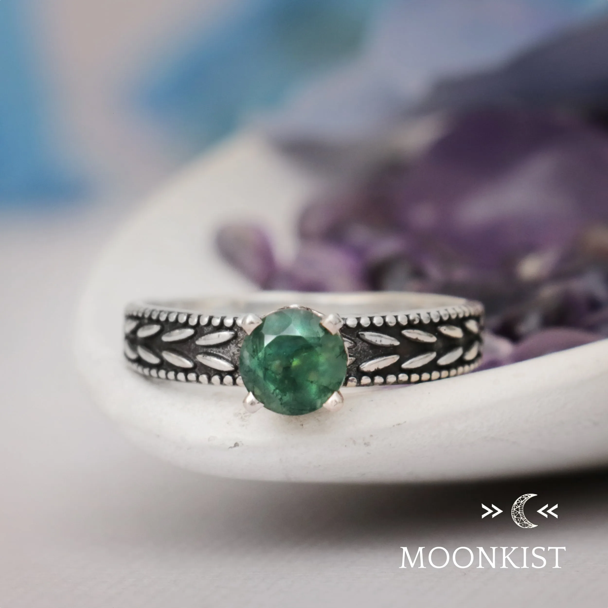 Nature inspired Leaf Engagement Ring | Moonkist Designs