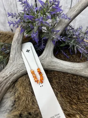 Orange Spiny Sterling Silver Choker