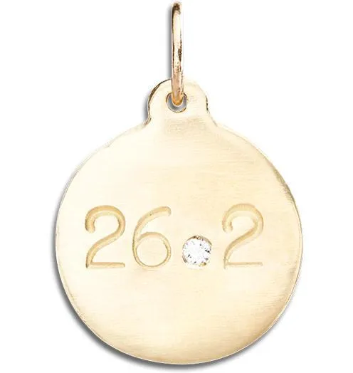 "26.2" Marathon Disk Charm With Diamond