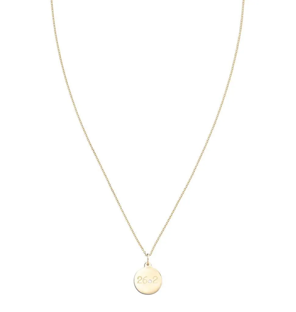 "26.2" Marathon Disk Charm With Diamond
