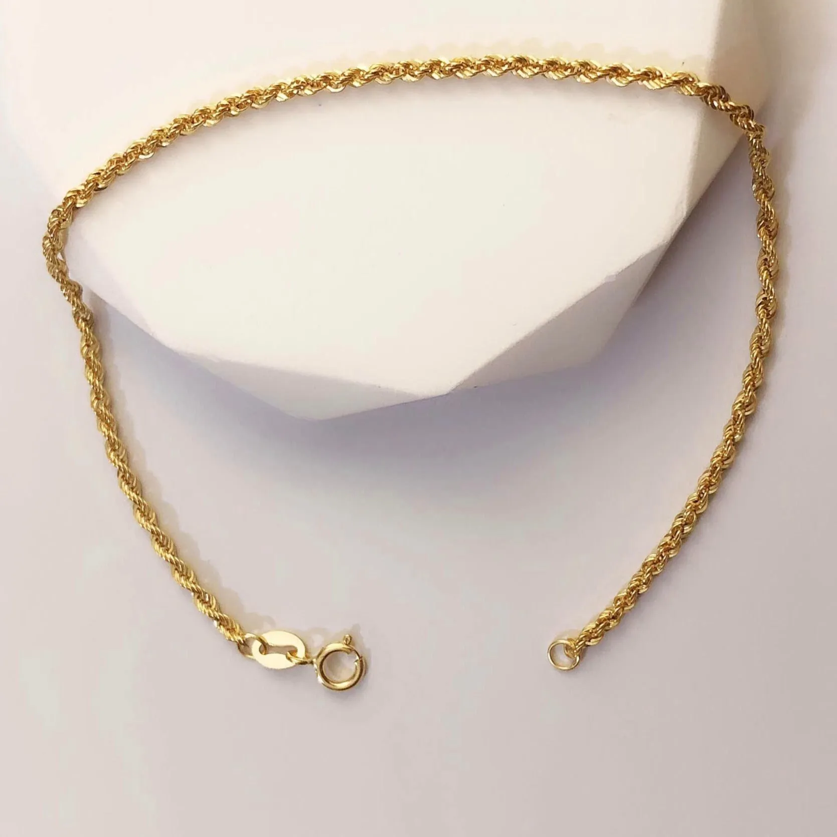 Rope & Paperclip Bracelet 18K Gold