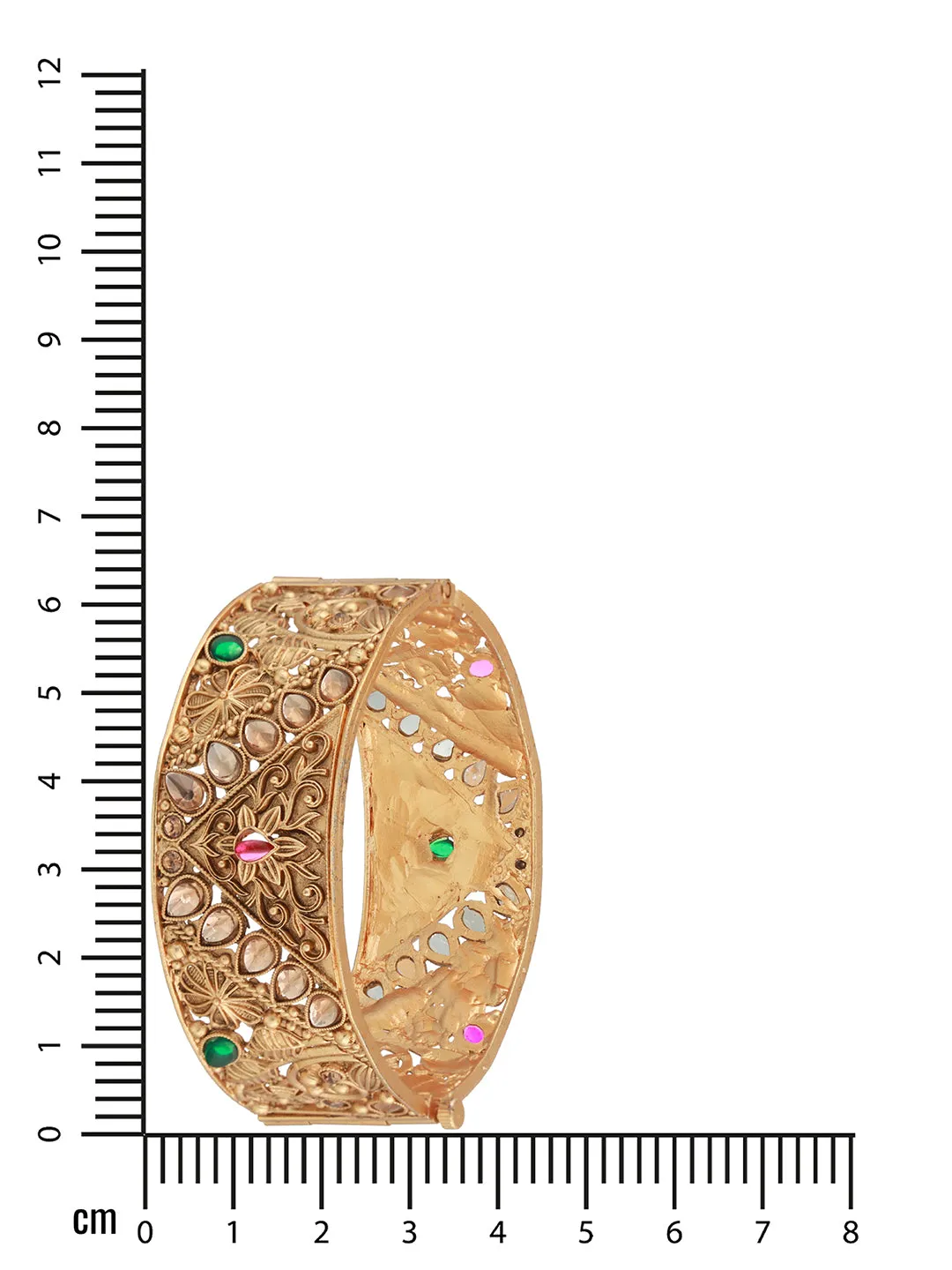 Set Of 2 24K Gold-Plated Stone-Studded Bangles