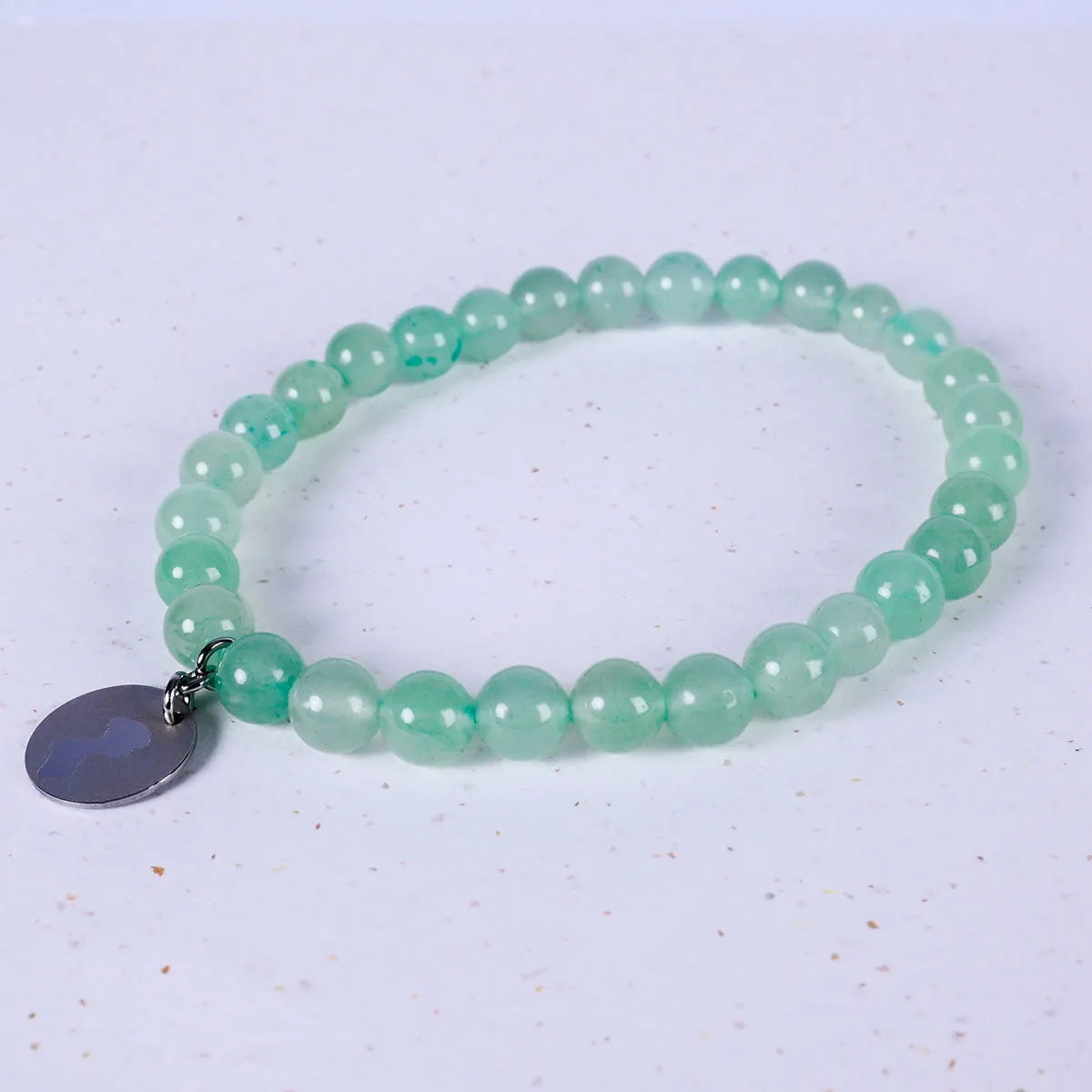 Silhouette Charm Bracelet in Green Agate