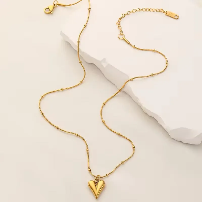Temperament Minimalist Cute Heart Pendant Necklace