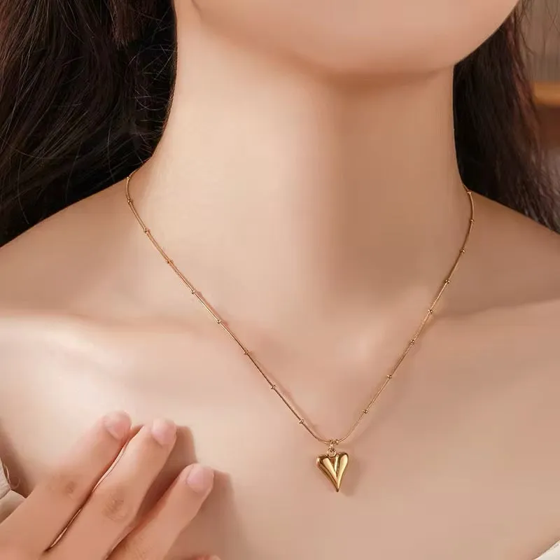 Temperament Minimalist Cute Heart Pendant Necklace