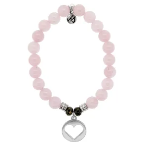 T.Jazelle- Rose Quartz "Heart" Charm Bracelet