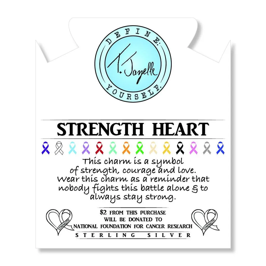 T.Jazelle- Rose Quartz "Strength Heart" Charm Bracelet