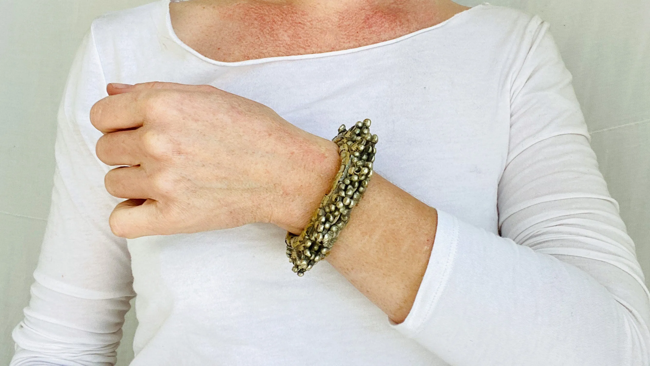 Vintage Tribal Bangle. Brass Kuchi.